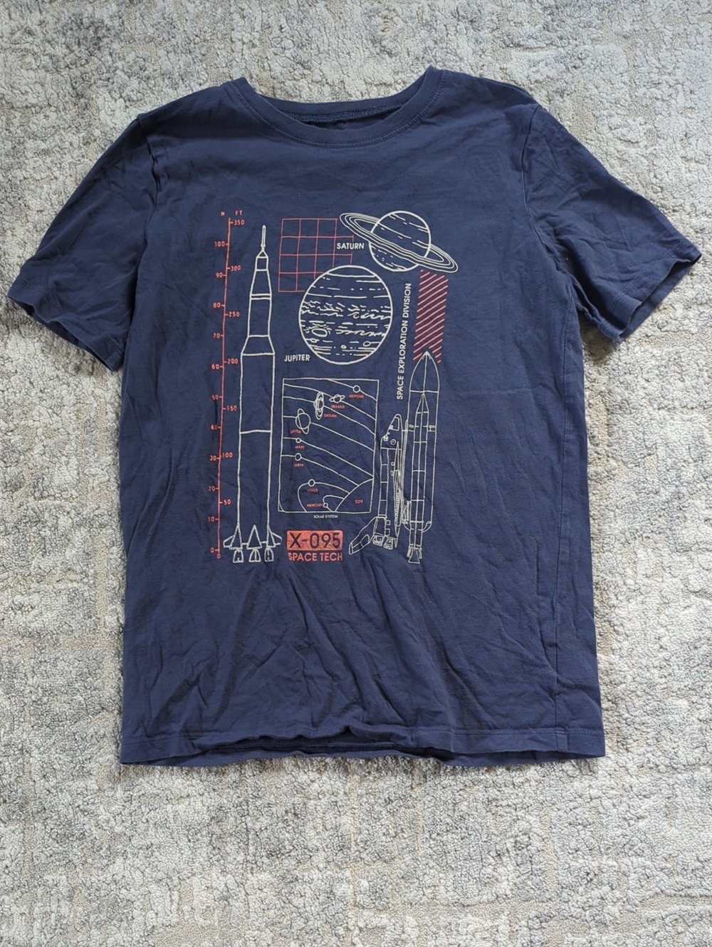 OshKosh B'gosh Navy Space Tech Graphic Tee Size 14